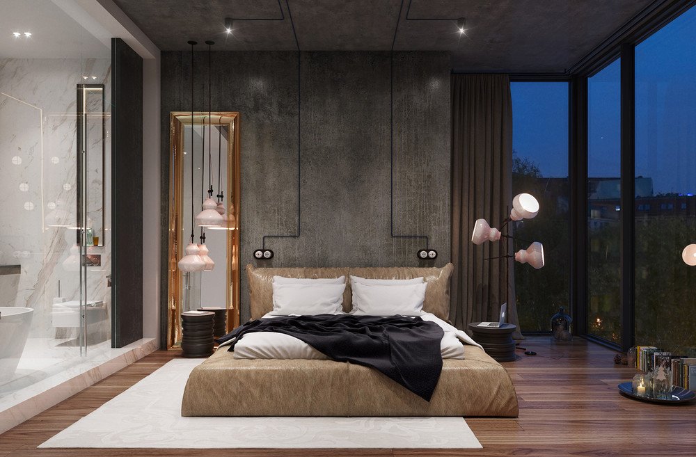 3. Kamar Tidur Dengan Konsep Industrial